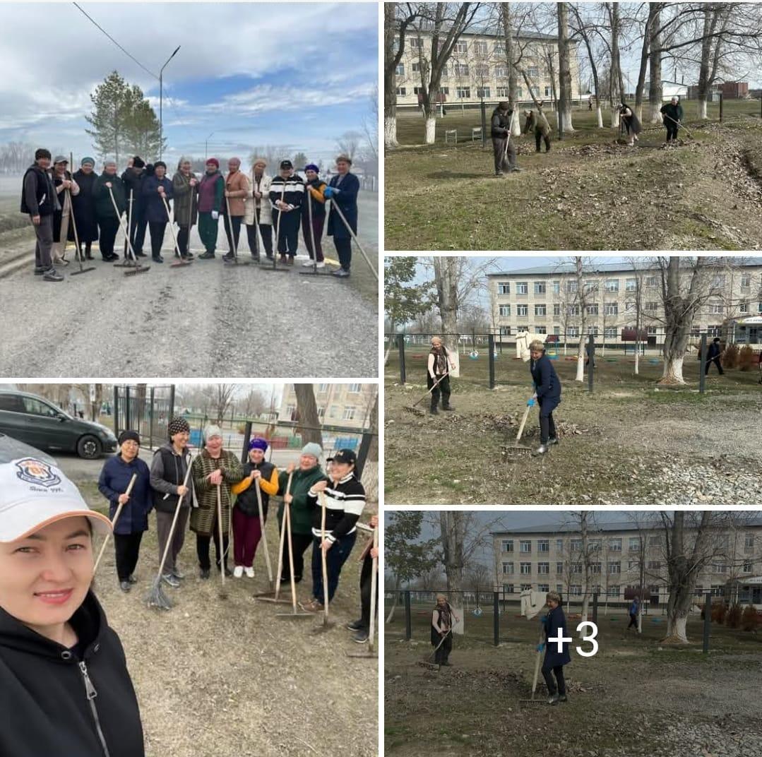 Жаңатілеу орта мектебі бойынша 5 сәуір күні мектеп ауласын тазартуға сенбілік өткізілді.